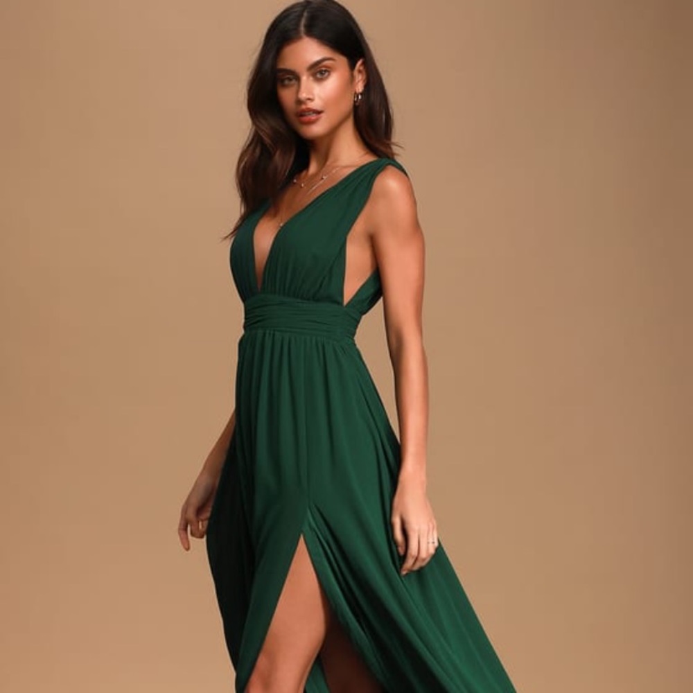 Heavenly Hues Forest Green Maxi Dress - Medium